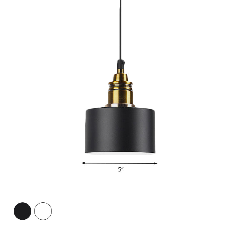 Modern Monochrome Hanging Pendant Light For Study Room - Aluminum Shade