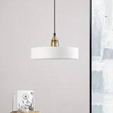 Modern Monochrome Hanging Pendant Light For Study Room - Aluminum Shade
