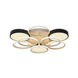 Modern Circular Acrylic Flush Ceiling Light: Stylish Black Finish 2/3 Lights Mount Fixture For