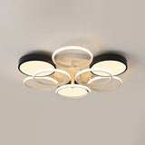 Modern Circular Acrylic Flush Ceiling Light: Stylish Black Finish 2/3 Lights Mount Fixture For