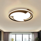 Child Bedroom Cartoon Tornado Led Ceiling Light In Acrylic Black - Flush Lamp