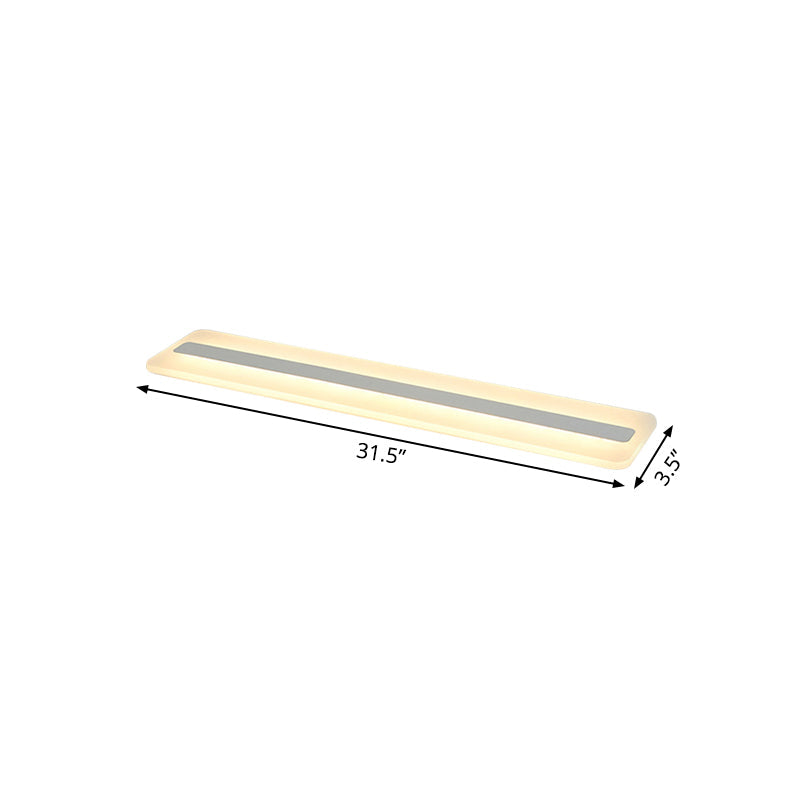 Modern Led Acrylic Flush Mount Light - 16/23.5/31.5 Wide White Ceiling Fixture With Warm/White