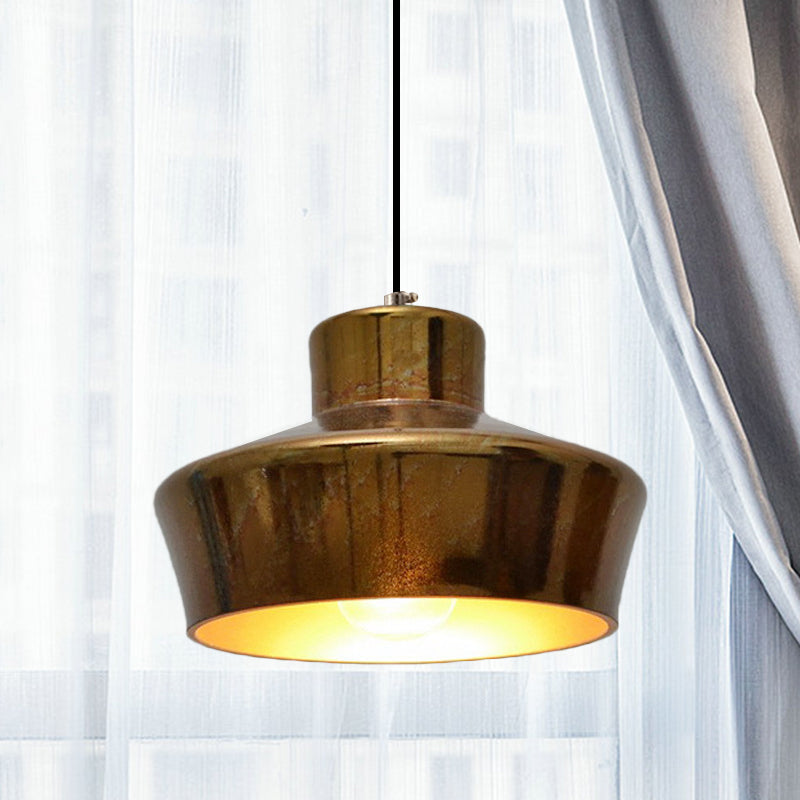 1-Light Brass Finish Hanging Pendant Light With Vintage Style Shade - Ideal For Restaurants / D
