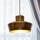 1-Light Brass Finish Hanging Pendant Light With Vintage Style Shade - Ideal For Restaurants / D