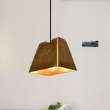 1-Light Brass Finish Hanging Pendant Light With Vintage Style Shade - Ideal For Restaurants