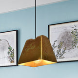 1-Light Brass Finish Hanging Pendant Light With Vintage Style Shade - Ideal For Restaurants
