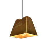 1-Light Brass Finish Hanging Pendant Light With Vintage Style Shade - Ideal For Restaurants