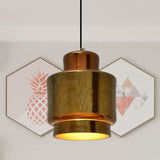 1-Light Brass Finish Hanging Pendant Light With Vintage Style Shade - Ideal For Restaurants / C
