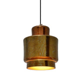 1-Light Brass Finish Hanging Pendant Light With Vintage Style Shade - Ideal For Restaurants