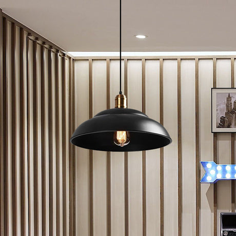 Double Bubble Pendant Lamp - Retro Style 1-Light Metallic Ceiling Light For Coffee Shop Black/White