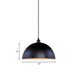 Iron Pendant Lighting: Dome Shade Industrial Ceiling Light In Black - Perfect For Dining Tables 1
