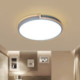 Eye-Caring Slim Drum Led Ceiling Light For Bedroom - Choice Of 3 Sizes In Black Grey Or White