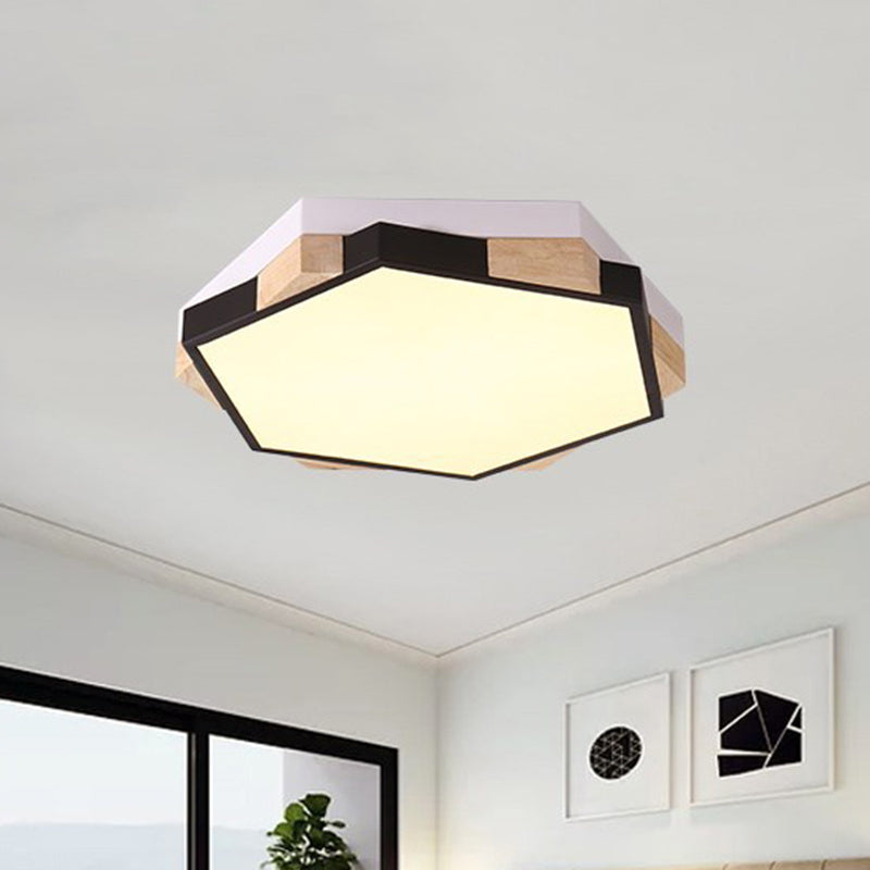 Hexagon Led Flush Ceiling Light - Acrylic Macaron Style Eye-Caring Lamp