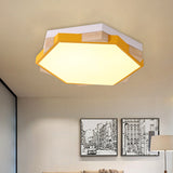 Hexagon Led Flush Ceiling Light - Acrylic Macaron Style Eye-Caring Lamp