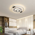 Contemporary Halo Led Ceiling Light In Black - White - Thin Acrylic Flush Mount