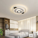 Contemporary Halo Led Ceiling Light In Black - White - Thin Acrylic Flush Mount