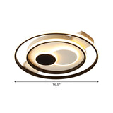 Modern Led Flush Mount Lamp With Black Acrylic Shade Warm/White Light 16.5/20.5 Dia