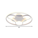 Fidget Spinner Flush Mount Led Ceiling Light Minimalist Iron In White 18/21.5 Wide Warm/White