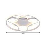 Fidget Spinner Flush Mount Led Ceiling Light Minimalist Iron In White 18’/21.5’ Wide Warm/White