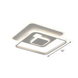 Minimalist White Rectangle Led Acrylic Ceiling Light - Warm/White Flush Mount Fixture