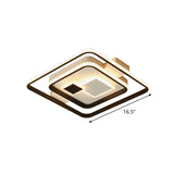 Checkered Acrylic Led Flush Mount Ceiling Light: Warm/White Black-White Modern Style 16.5/20.5 Wide