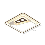 Modern Led Ceiling Flushmount Lamp - Sleek White Square Flush Mounted With Acrylic Shade