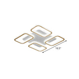 Simplicity Gold Square Acrylic Ceiling Flush Light Led Mount Lighting In Warm/White - 16.5/20.5 Wide