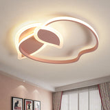 Kids Led Flush Mount Ceiling Lighting With Apple Aluminum Frame - Pink/White/Black Options Pink