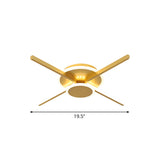 Minimalist Acrylic Led Ceiling Mount Light - Gold 19.5/24.5 Wide Bedroom Flush Fixture Warm/White