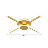 Minimalist Acrylic Led Ceiling Mount Light - Gold 19.5/24.5 Wide Bedroom Flush Fixture Warm/White