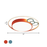 Kids Led Ceiling Light With Bow Design In Pink/Blue Finish Warm/White Available 18/23 Dia