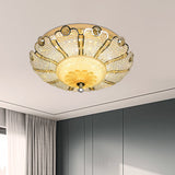 16/19.5 W Led Modern Scalloped Crystal Flush Mount Spotlight In Gold