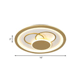 Acrylic Round Flush Mount Fixture - Modernist Led Light In Gold (16’/19.5’ Dia) Warm/White Glow