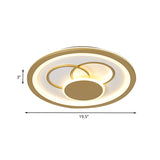 Acrylic Round Flush Mount Fixture - Modernist Led Light In Gold (16/19.5 Dia) Warm/White Glow