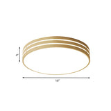 Minimalist Round Led Ceiling Light In Metallic White - Flush Mount For Bedroom