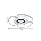 Modern Led Flush Mount Ceiling Light In White For Bedroom With Warm/White And Acrylic Arc-Loop