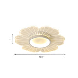 Contemporary White Flower Flushmount Led Lamp - Ultra-Thin & Versatile Sizes In Warm Light