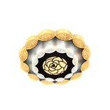Contemporary Floral Flush Mount Led Lamp With Acrylic White-Black Finish And Rose Pattern