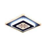 White And Black Rhombus Corridor Light With Grid Pattern Led Flush Mount