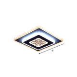 White And Black Rhombus Corridor Light With Grid Pattern Led Flush Mount