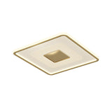 16 Modern Acrylic Led Flush Light Square/Rectangle Gold Finish White/Warm For Living Room