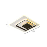 16/19.5 White & Black Led Square Flush Mount Light With Acrylic Cover In Warm/White