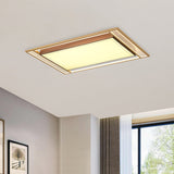 Modern Led Metallic Flush Mount Ceiling Light Fixture - Brown Square/Rectangle Design 21/39 Length