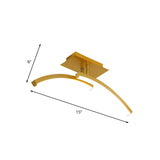 Modern Dual Arc Semi Flush Mount Led Lamp: Acrylic Shade Gold Finish Warm/White Light