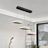 Minimalist Acrylic 3-Head Led Ceiling Hanging Fixture In White/Black/Gold For Dining Room