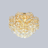 Contemporary Gold Led Crystal Ball Ceiling Flush Mount Light - 16/23.5 Width