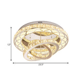 Modern Crystal Led Flush Light Fixture - Romantic Polished Chrome Ceiling Lamp For Lounge