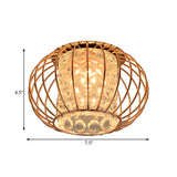 Rose Gold Lantern Cage Led Flushmount Ceiling Light: Cylindrical Bubble Crystal For Simple Corridors
