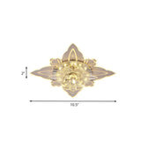 Contemporary Led Flush-Mount Ceiling Lamp With Clear Crystal Floral Design