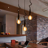 10-Head Industrial Style Black Iron Multi Light Pendant Lamp With Cascading Design And Open Bulb